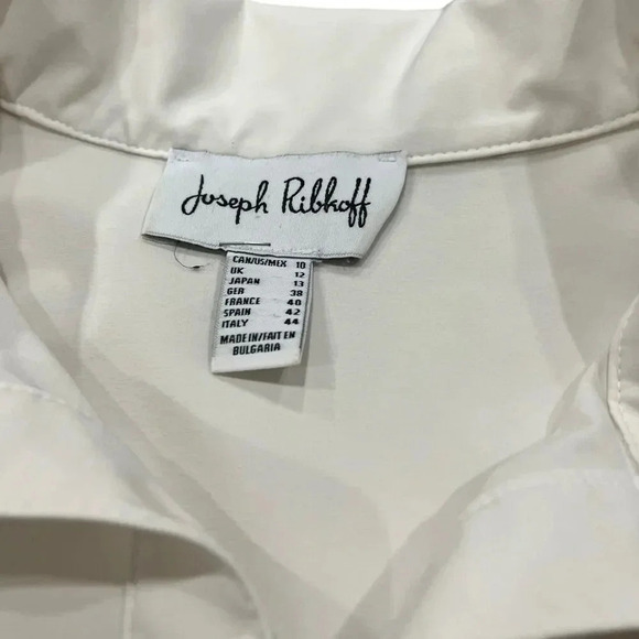 Joseph Ribkoff Off White Asymmetric Ruffle Tunic Blouse 10 - Picture 6 of 7